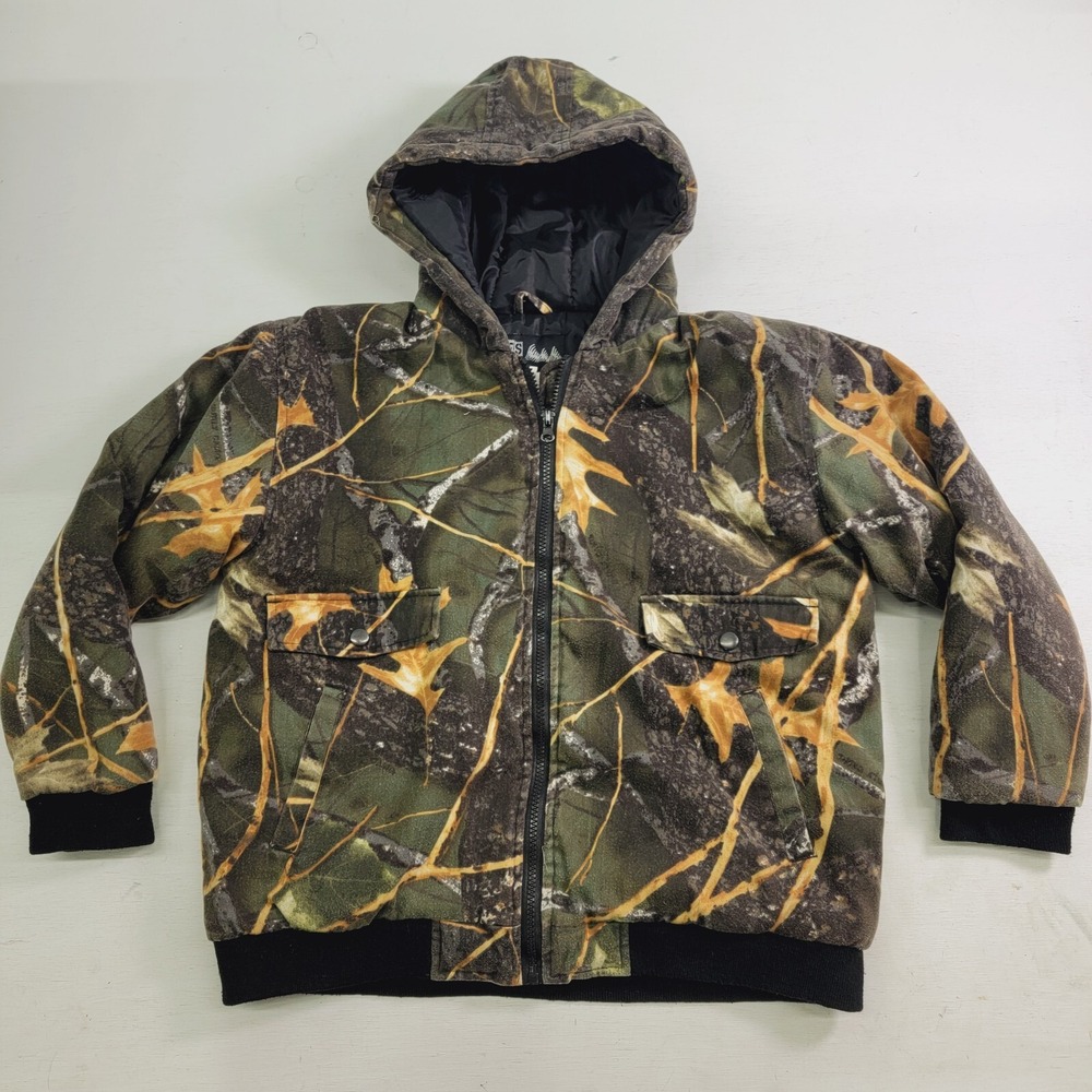 WFS Element Gear MCJ101 Camo Youth Size XL Insulated Hooded Hunting Coat Jacket‎